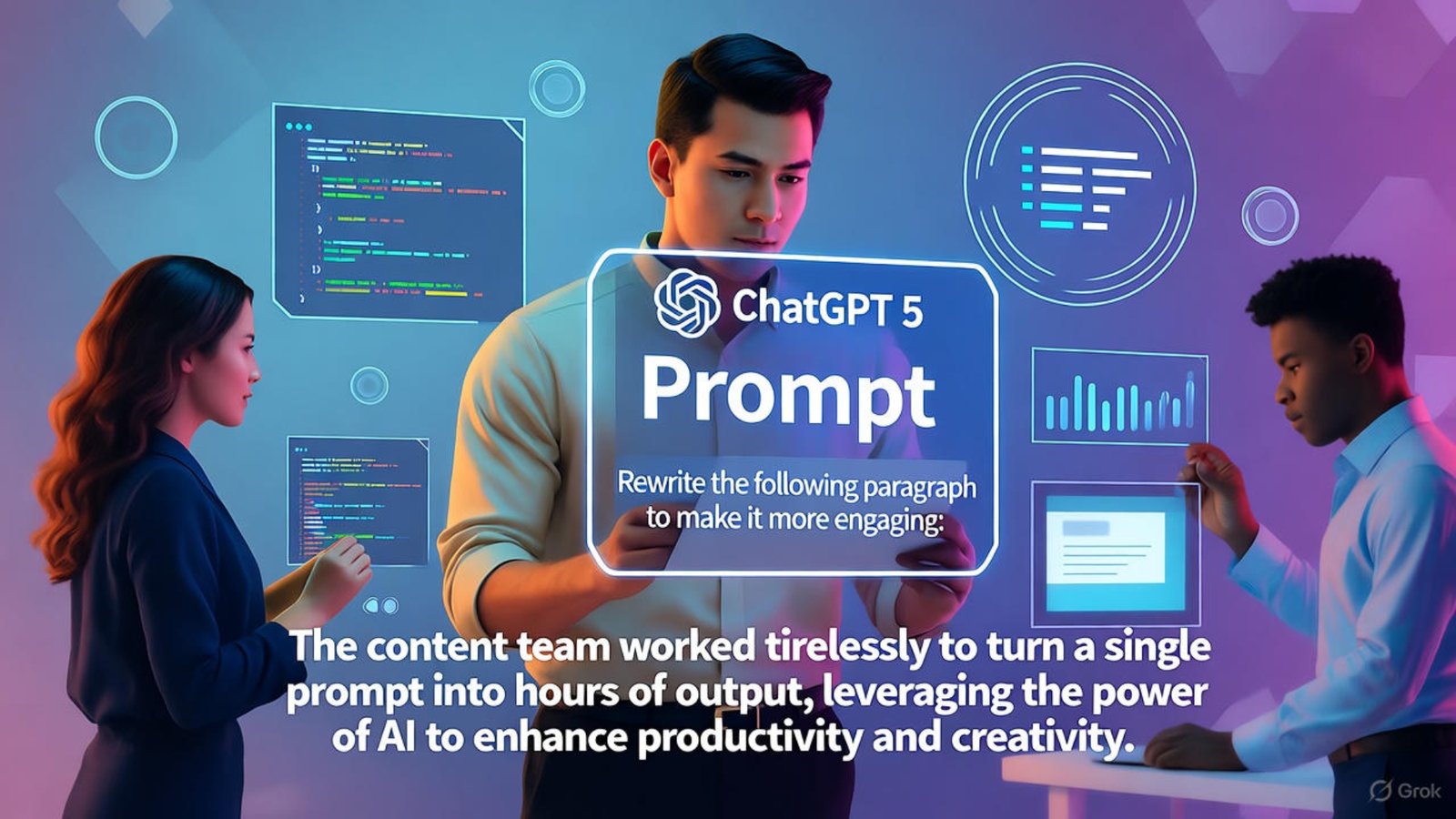 Content team turning one ChatGPT 5 prompt into hours of output