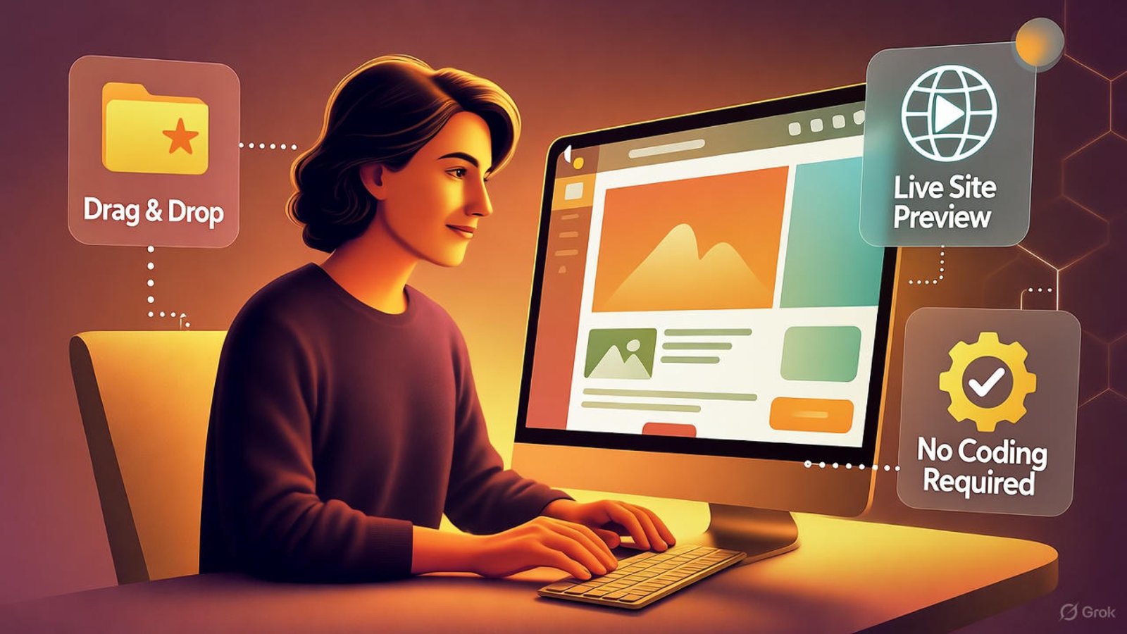 Beginner using Wix drag-and-drop editor to build website