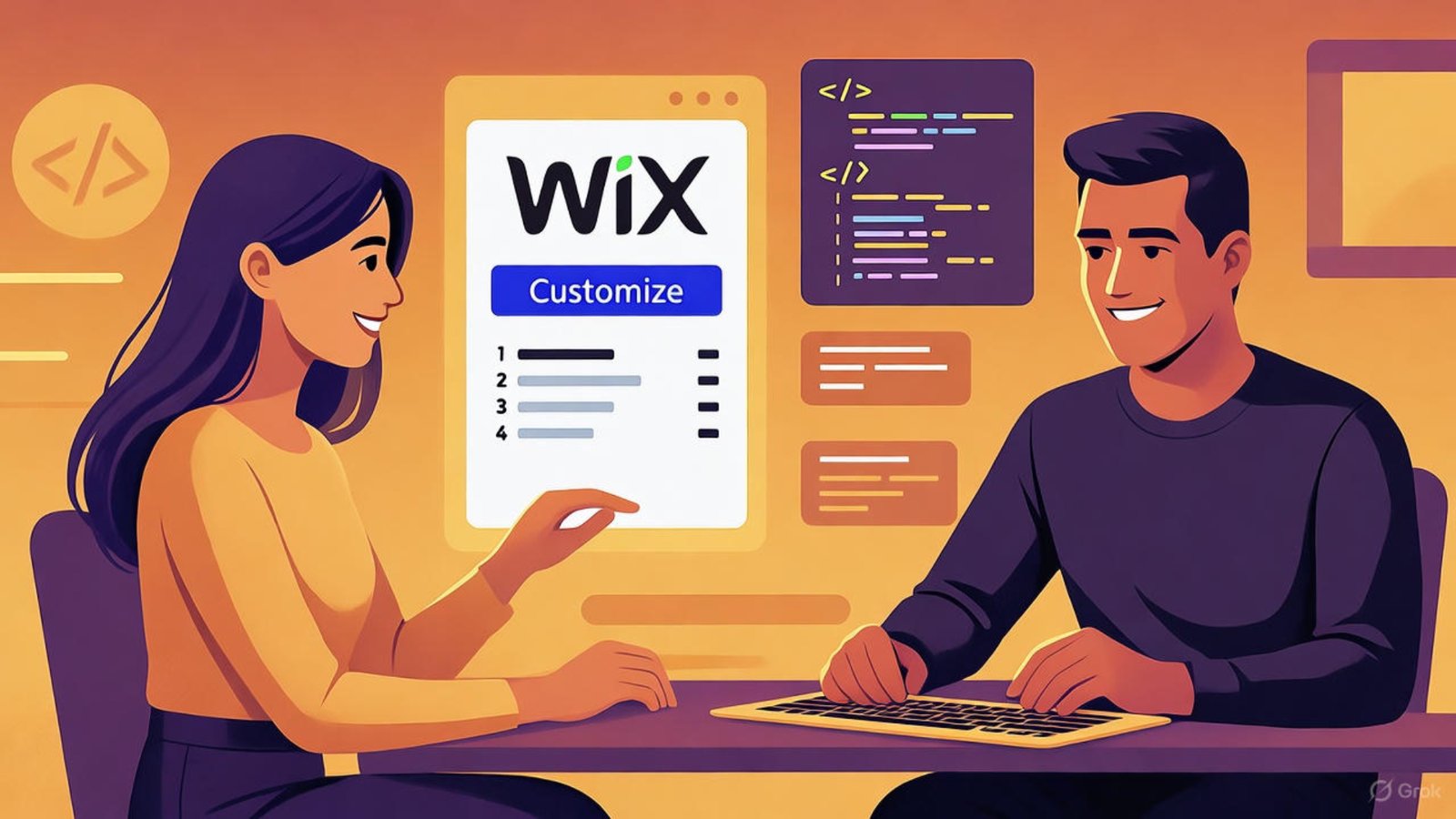 Developer customizing Wix templates fast