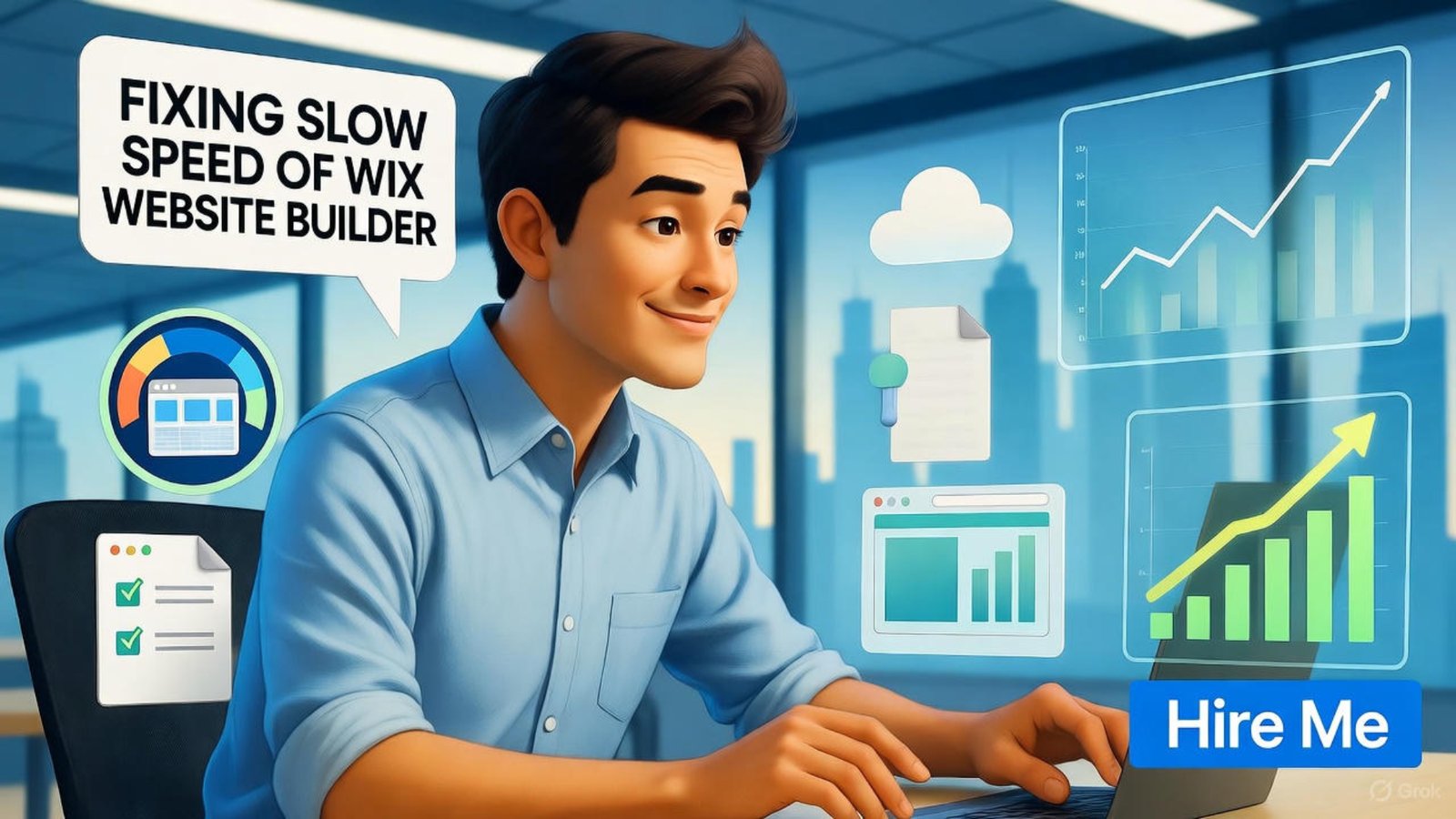Developer fixing slow Wix website builder speed
