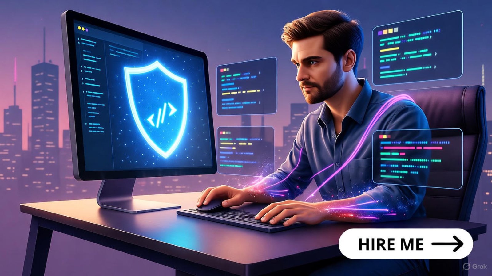 Developer securing custom website development against rising cyber threats