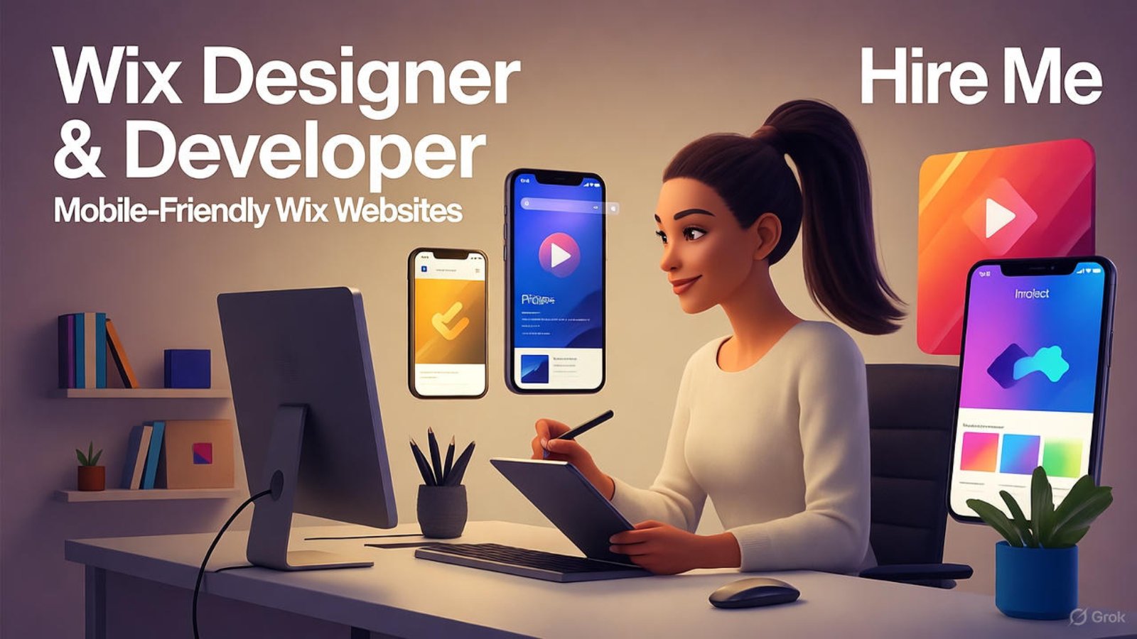 Designer optimizing mobile layout in Wix editor