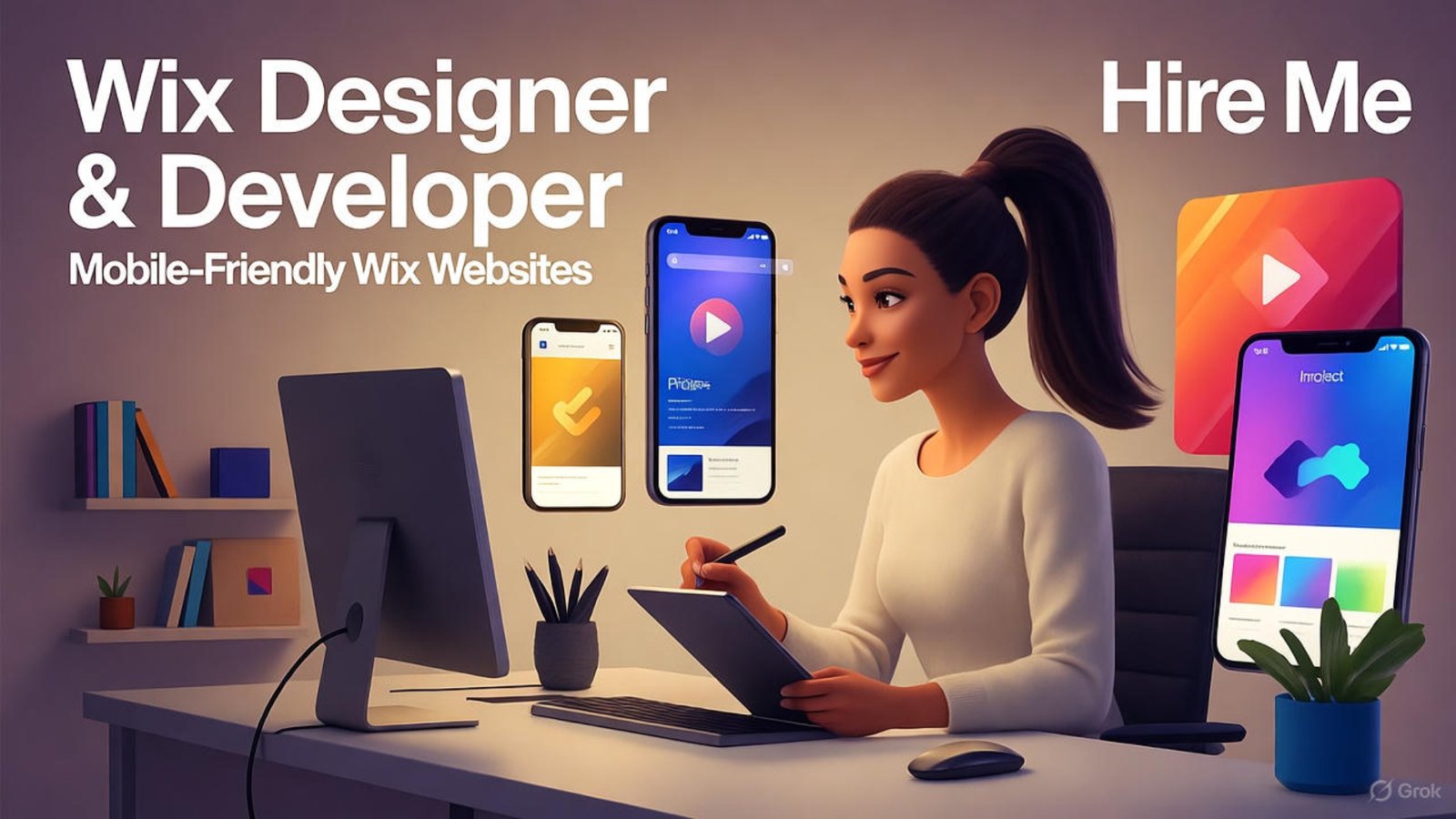 Designer optimizing mobile layout in Wix editor