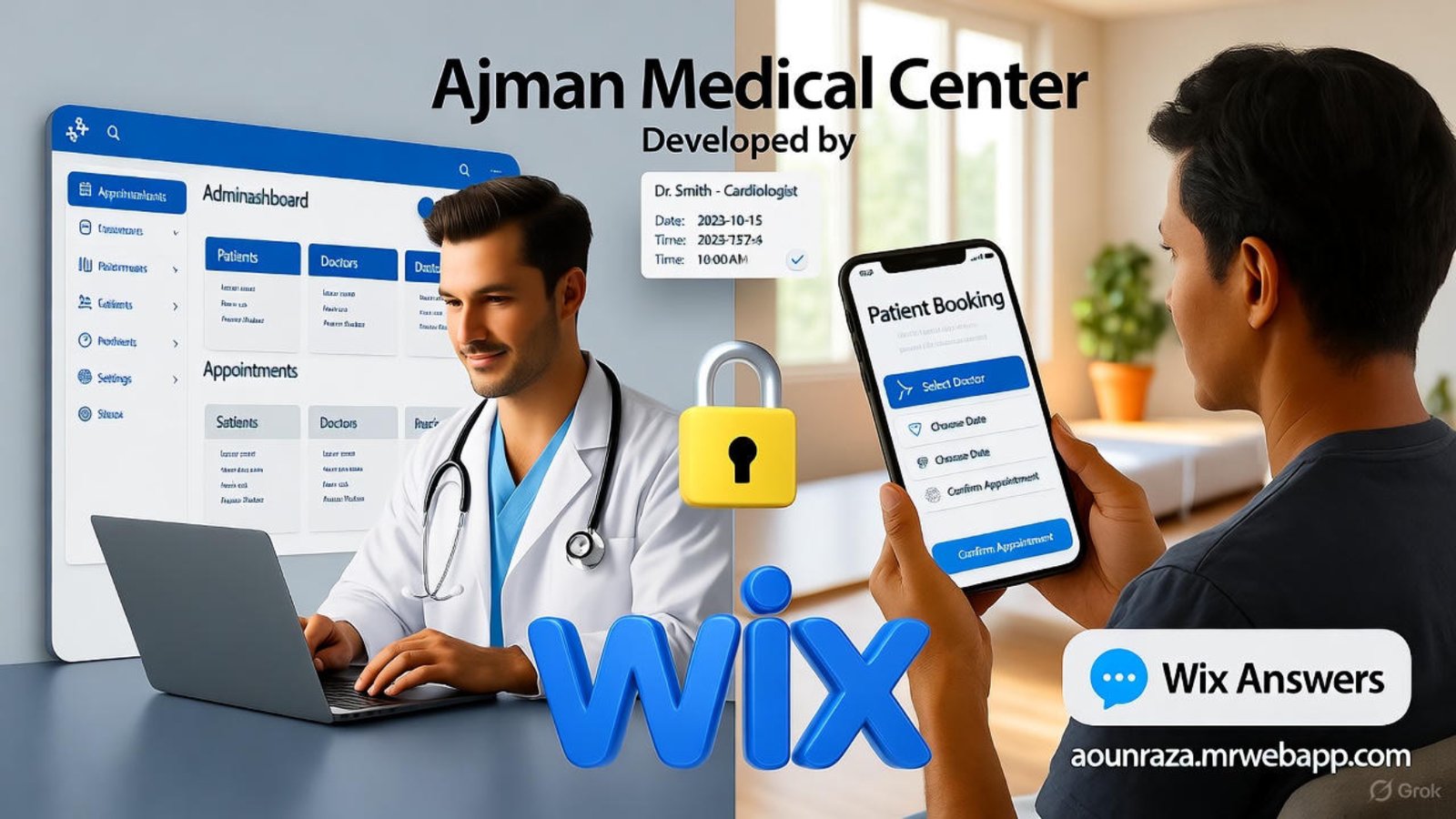 Ajman Medical Center developed by Aoun Raza on desktop and mobile