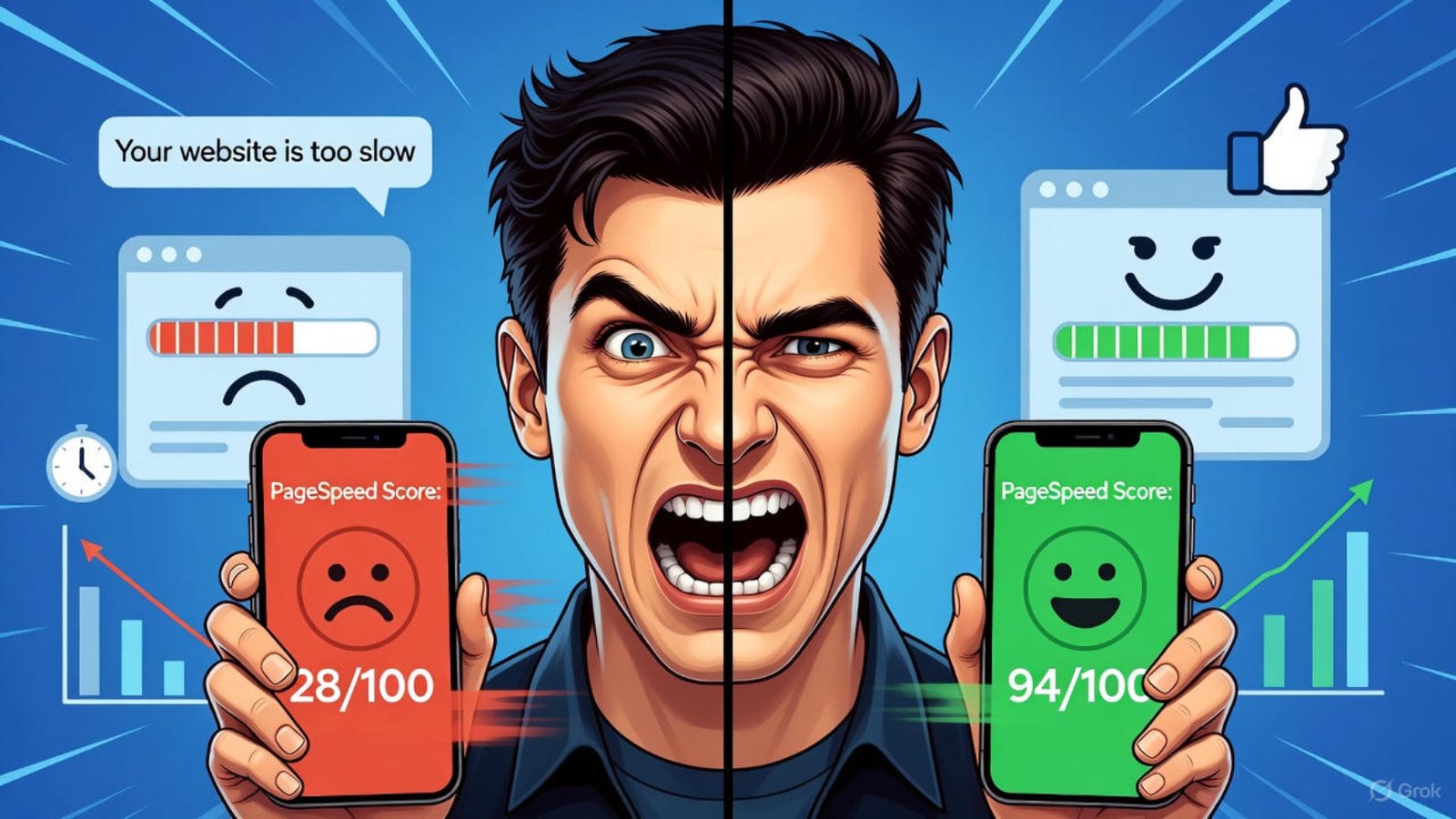 Wix SEO speed issues fixed – before and after image optimization comparison 2025